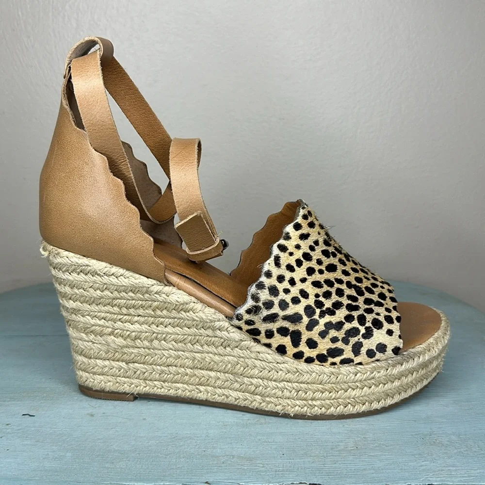 Matisse Roma Women’s Cheetah Print Espadrille Sandals Size 8